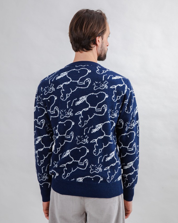 Peanuts Sweater Jacquard Navy from Brava Fabrics