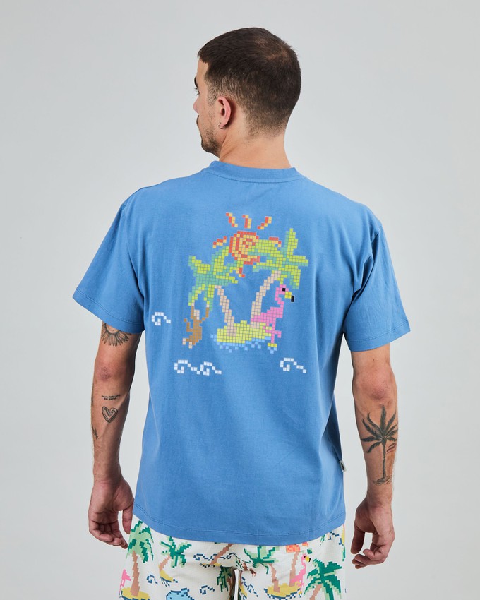 Tropical Pixel 404 Oversize T-Shirt Blue from Brava Fabrics