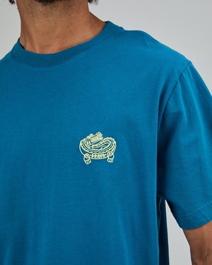 Asis Percales Crocodylus T-Shirt Blue from Brava Fabrics