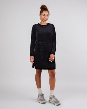 Velvet Belted Dress Black from Brava Fabrics