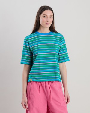 Stripes Boxy Tee Blue from Brava Fabrics