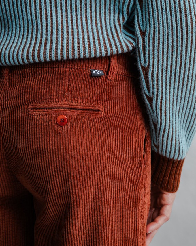 Corduroy Pleated Chino Pants Copper from Brava Fabrics