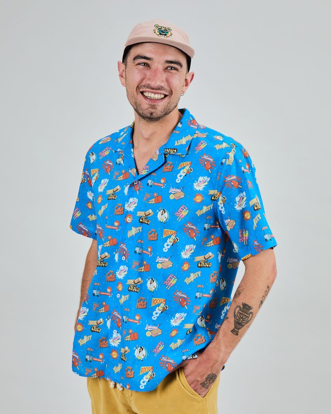 Summer Ice Cream Aloha Shirt Blue from Brava Fabrics