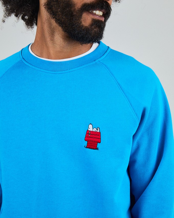 Peanuts Snoopy Doghouse Sweatshirt Blue from Brava Fabrics