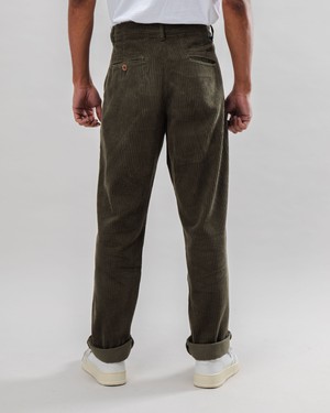 Corduroy Pleated Chino Pants Stone Green from Brava Fabrics
