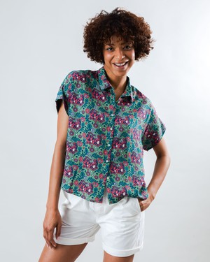 Asis Percales Tigris Batwing Blouse Light Green from Brava Fabrics