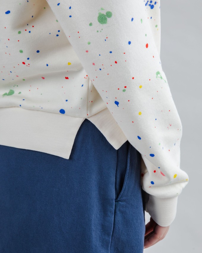 Splash Paint Rounded Sweatshirt Ecru from Brava Fabrics