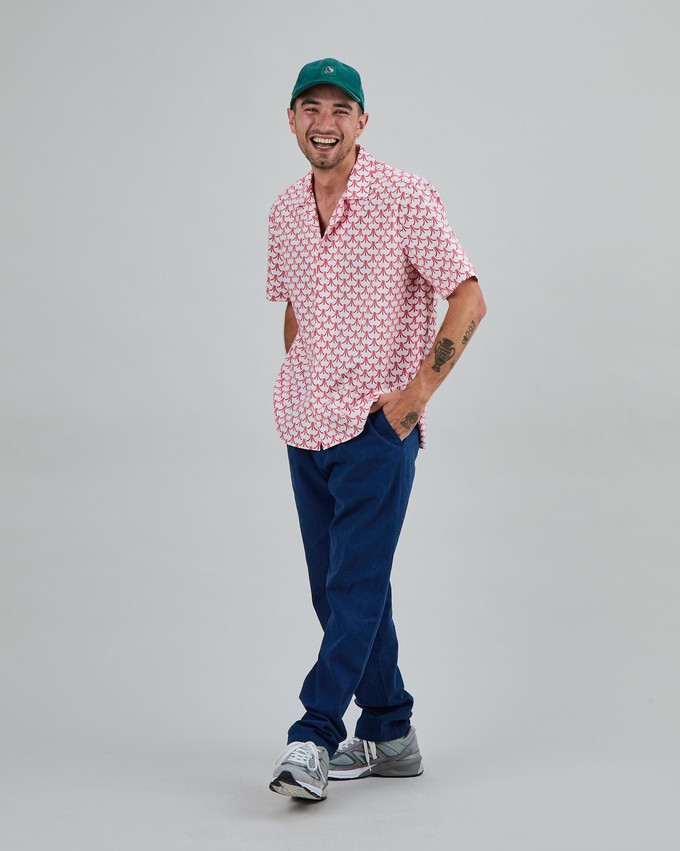 Atari Monogram Aloha Shirt Red from Brava Fabrics