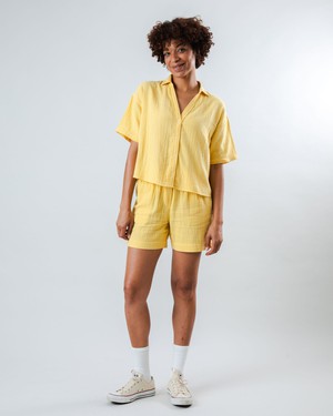 Bubble Cropped Blouse Yellow from Brava Fabrics