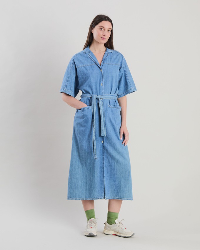 Washed Denim Shirt Dress Blue from Brava Fabrics