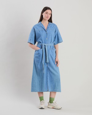 Washed Denim Shirt Dress Blue from Brava Fabrics