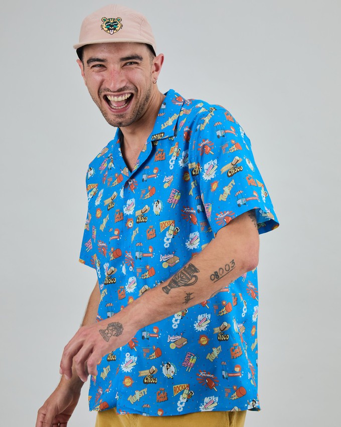 Summer Ice Cream Aloha Shirt Blue from Brava Fabrics