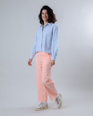 Seersucker Boxy Blouse Blue from Brava Fabrics