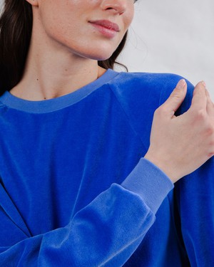 Velvet Raglan Sweatshirt Klein Blue from Brava Fabrics