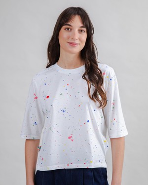 Splash Paint Squared Tee White from Brava Fabrics