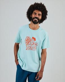 Asis Percales Kikiriki Oversize T-Shirt blue via Brava Fabrics