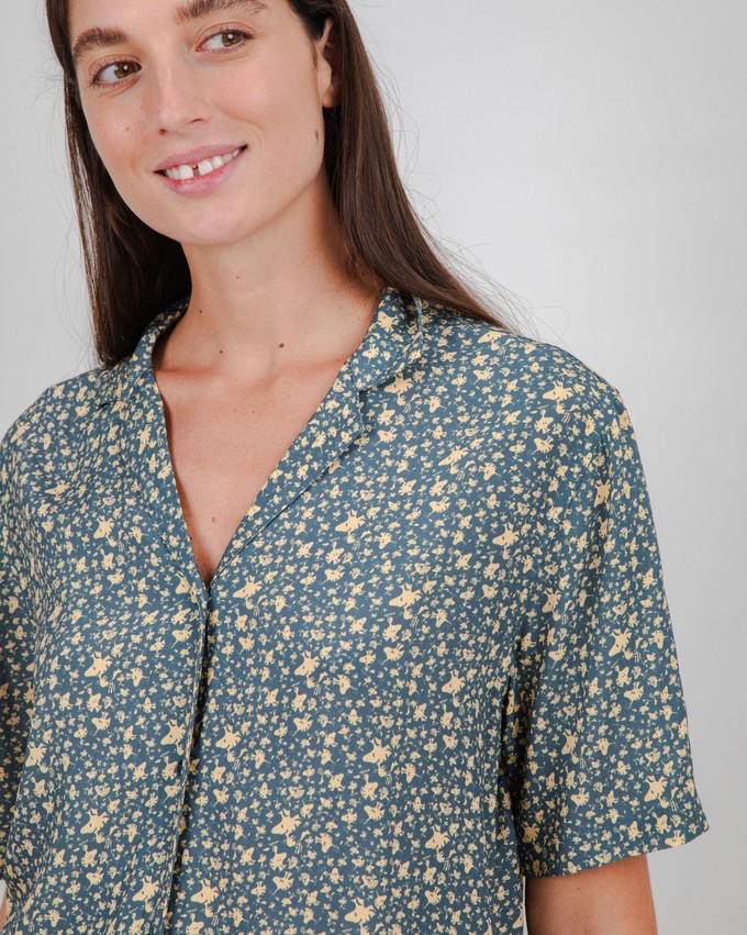 Peanuts Woodstock Aloha Blouse Navy from Brava Fabrics