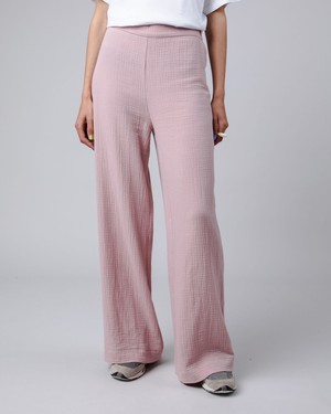 Bubble Wide Leg Cotton Pants Light Pink from Brava Fabrics