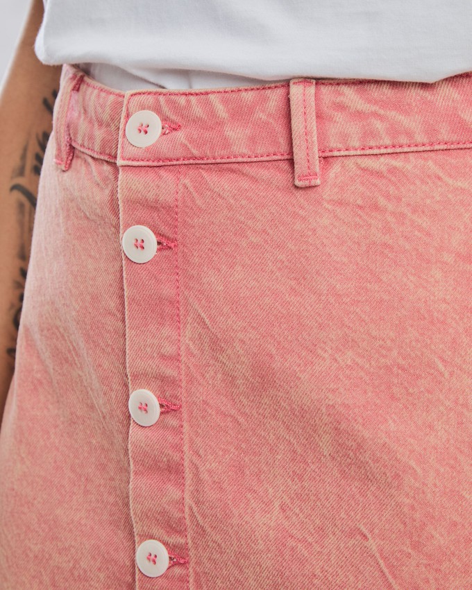 Washed Denim Mini Skirt Pink from Brava Fabrics