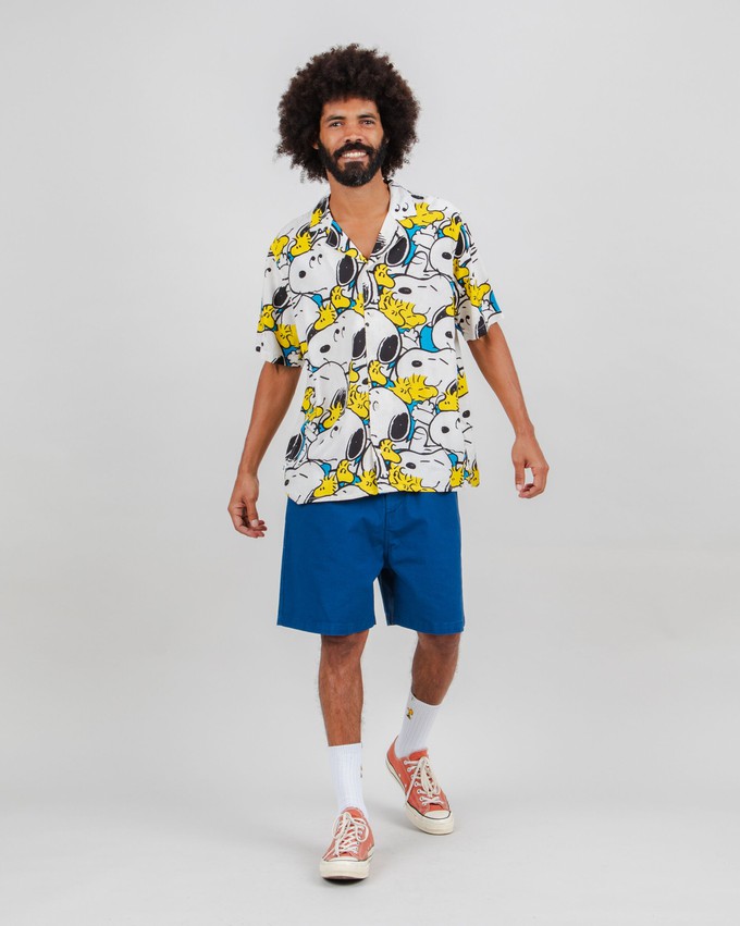 Peanuts Freehugs Aloha Shirt White from Brava Fabrics