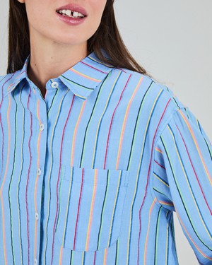 Stripes Boxy Blouse Blue from Brava Fabrics