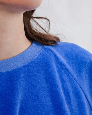 Velvet Raglan Sweatshirt Klein Blue from Brava Fabrics