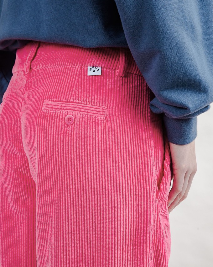Corduroy Pleated Pants Pink from Brava Fabrics