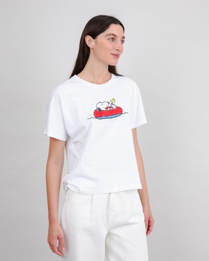 Peanuts Floating Oversize Tee White from Brava Fabrics
