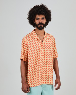 Gum Aloha Shirt Rust Red from Brava Fabrics