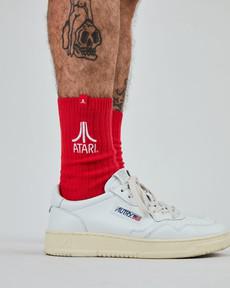 Atari logo socks red via Brava Fabrics