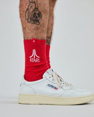 Atari logo socks red from Brava Fabrics