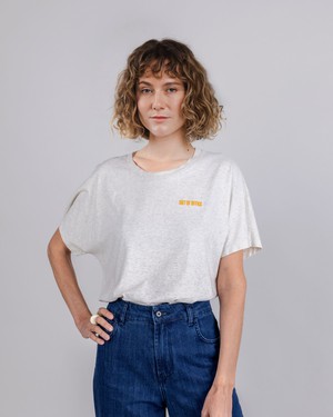 Out of Office Cotton Tee Cream from Brava Fabrics