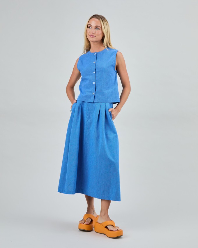 Checks Midi Skirt Blue from Brava Fabrics
