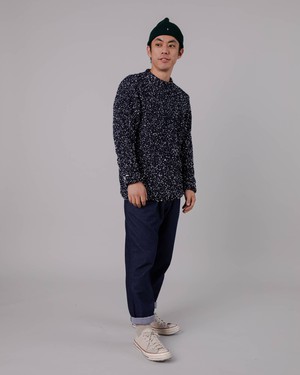 Two Tones Wool Sweater Navy from Brava Fabrics