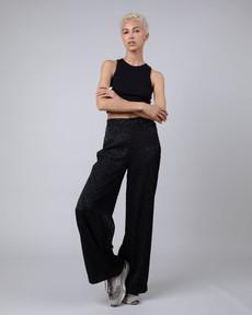Jacquard Wide Leg Pants Black via Brava Fabrics