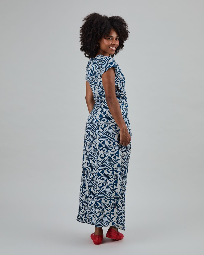 Sombrilla Kimono Dress Blue from Brava Fabrics