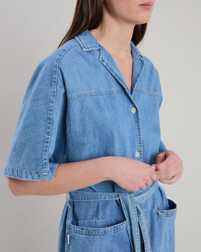 Washed Denim Shirt Dress Blue from Brava Fabrics