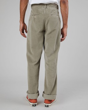 Corduroy Pleated Pants Pale Green from Brava Fabrics