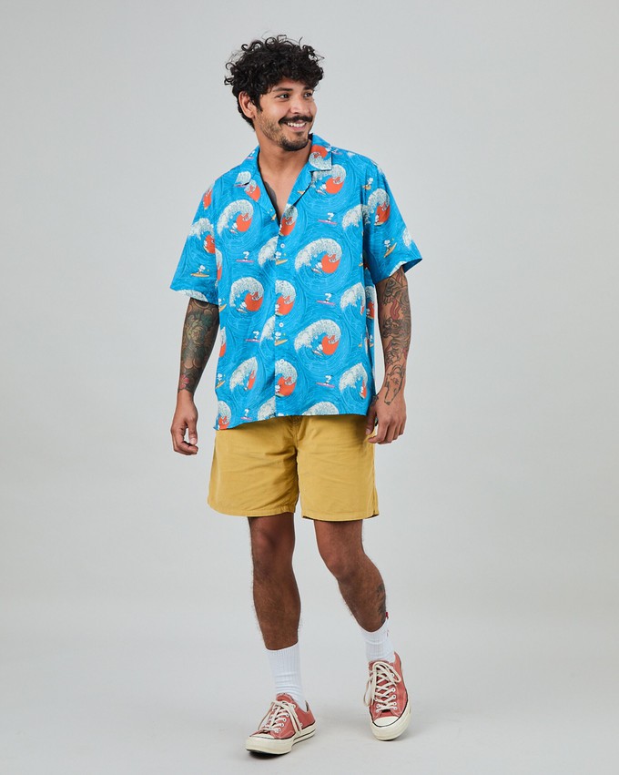 Peanuts Surf Aloha Shirt Blue from Brava Fabrics