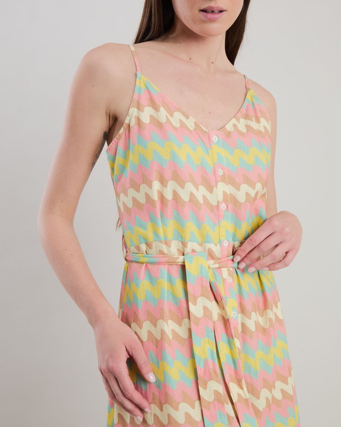 Pastel Wavy Stripes Strap Dress from Brava Fabrics