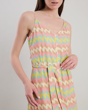 Pastel Wavy Stripes Strap Dress from Brava Fabrics