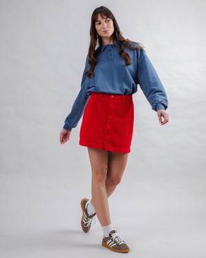 Corduroy Mini Skirt Red from Brava Fabrics