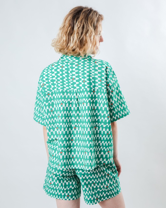 Sunset Cropped Blouse Green from Brava Fabrics