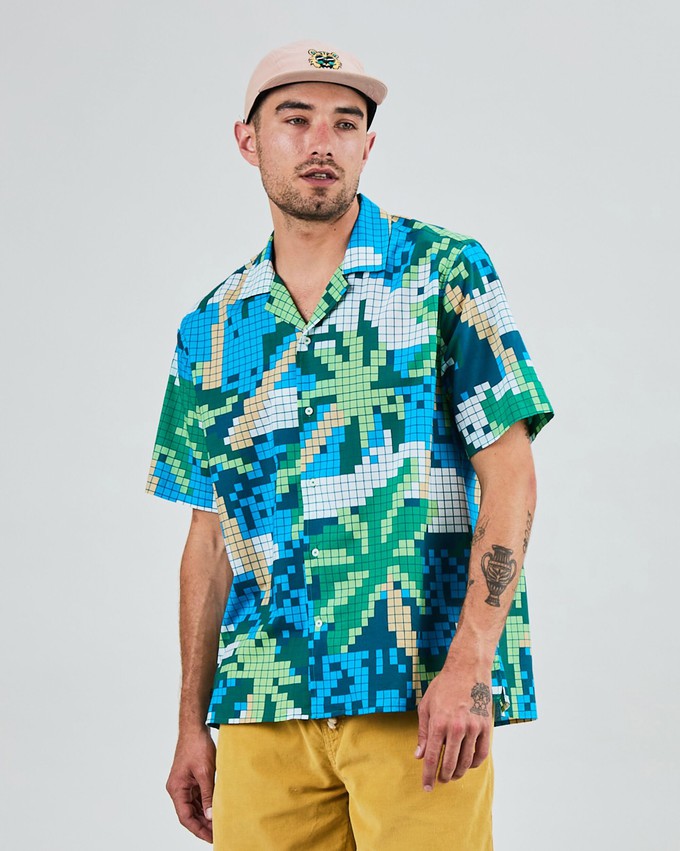 Tropical Pixel Camo Aloha Shirt from Brava Fabrics