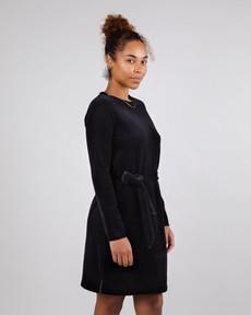 Velvet Belted Dress Black via Brava Fabrics