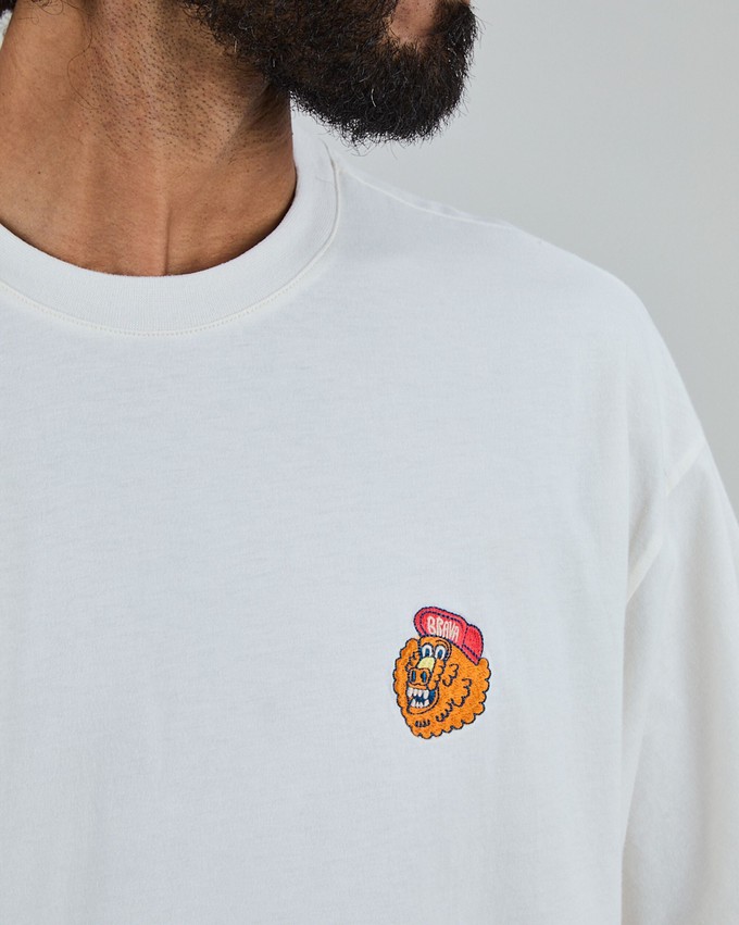 Asis Percales Party Animal Oversize T-Shirt White from Brava Fabrics