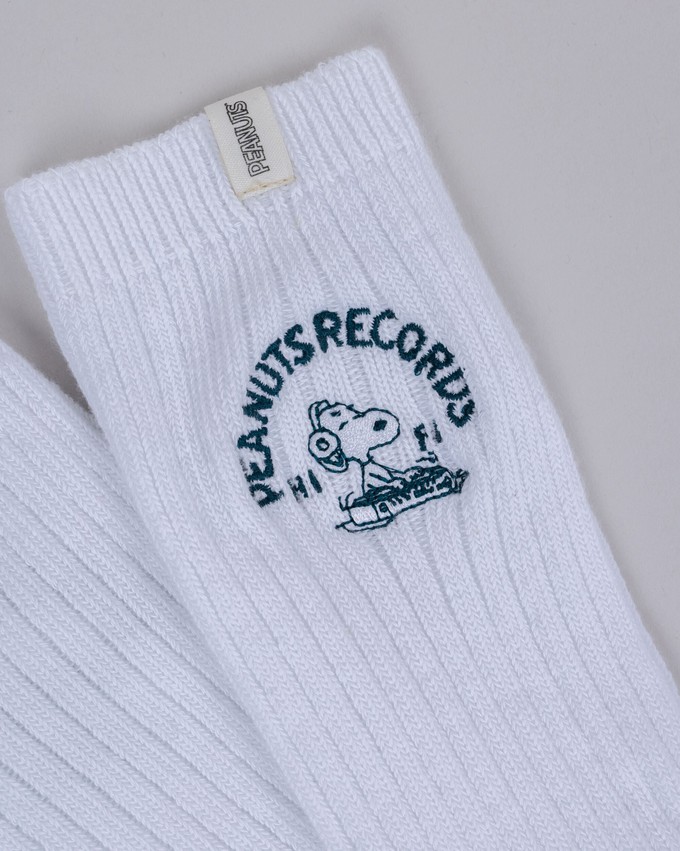 Peanuts Records Deejay Socks White from Brava Fabrics