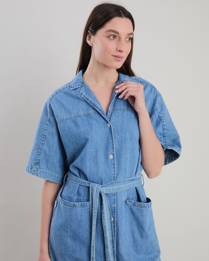 Washed Denim Shirt Dress Blue from Brava Fabrics