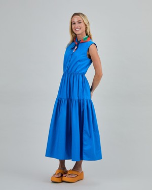 Sleeveless Shirt Dress Blue from Brava Fabrics