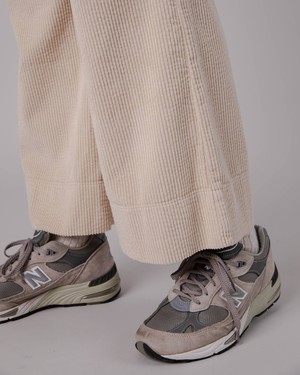 Wide Leg Corduroy Pants Cream from Brava Fabrics